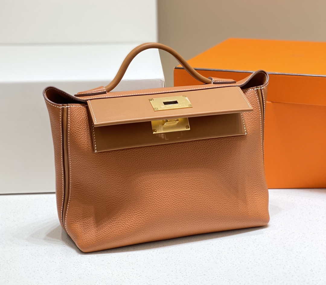 Hermes Kelly 2424 Leather 29cm H230267 Brown Shoulder bag