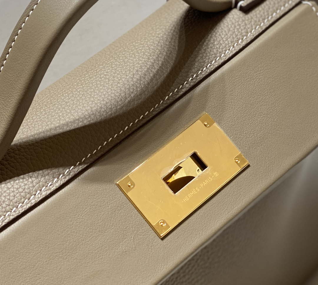 Hermes Kelly 2424 Leather 29cm H230267 Elephant gray Shoulder bag - Default Title - View 5