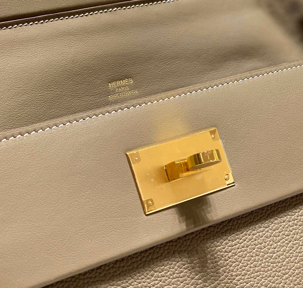 Hermes Kelly 2424 Leather 29cm H230267 Elephant gray Shoulder bag