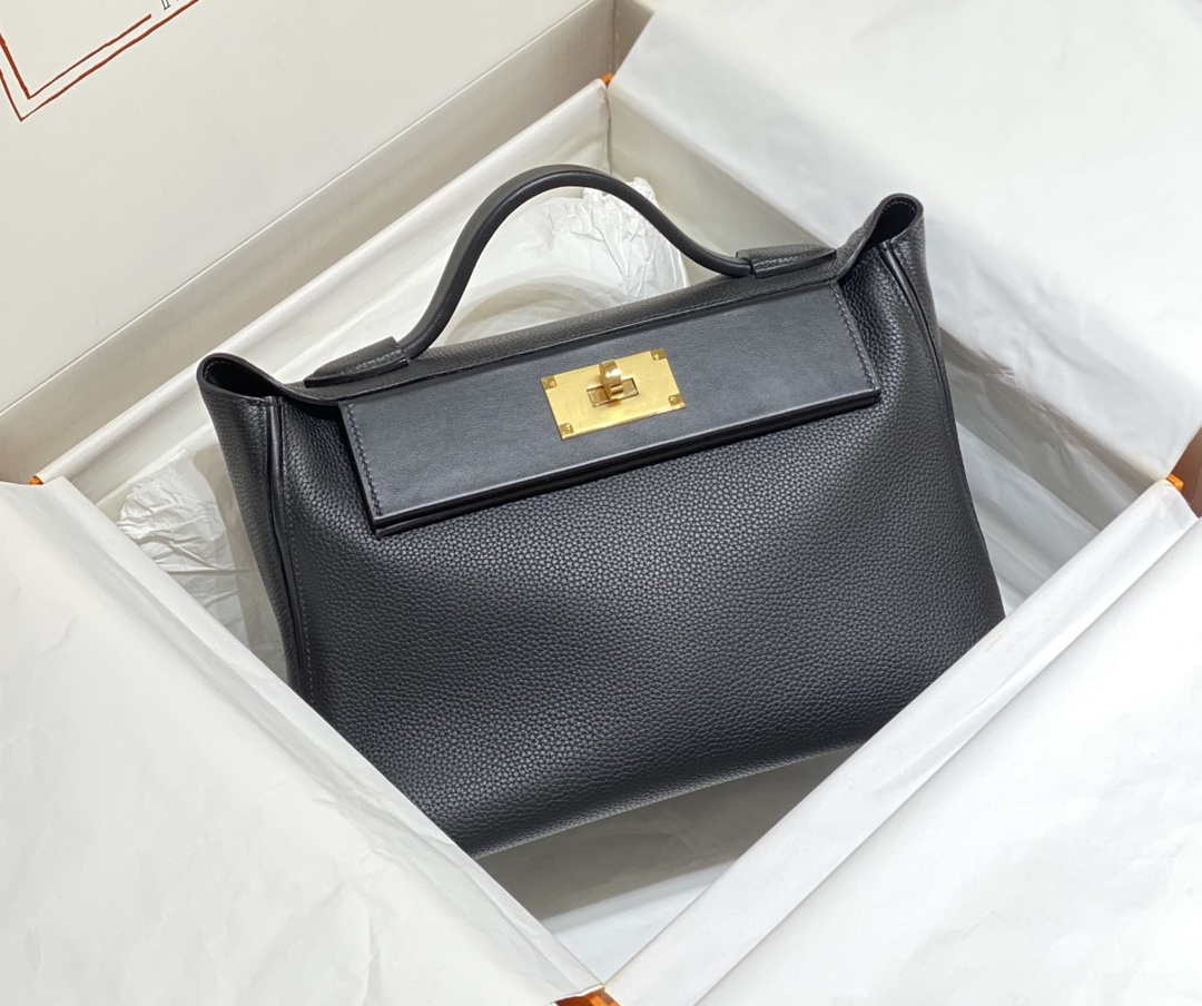 Hermes Kelly 2424 Leather 29cm H230268 Black Shoulder bag - Default Title - View 1