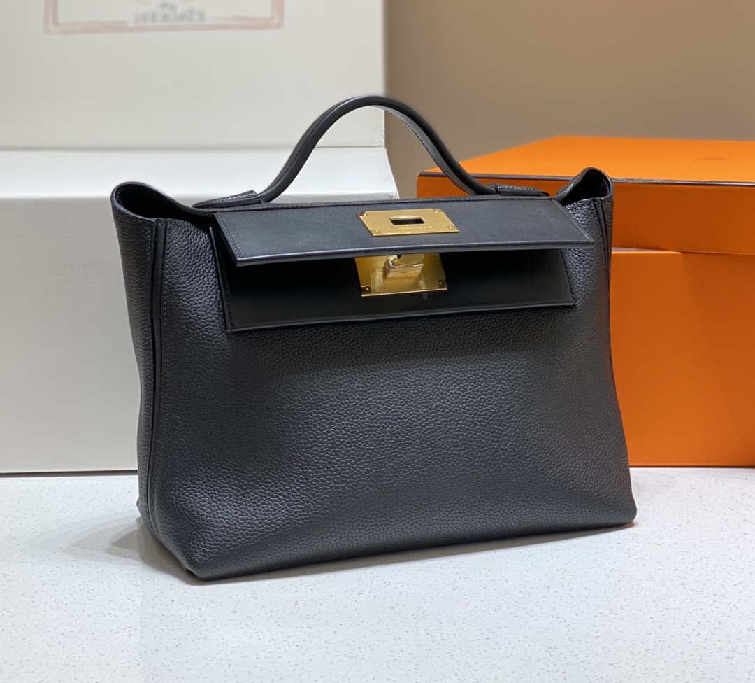 Hermes Kelly 2424 Leather 29cm H230268 Black Shoulder bag - Default Title - View 4