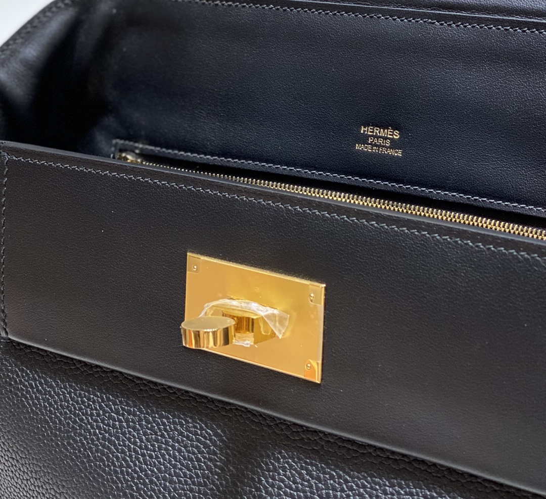 Hermes Kelly 2424 Leather 29cm H230268 Black Shoulder bag - Default Title - View 6