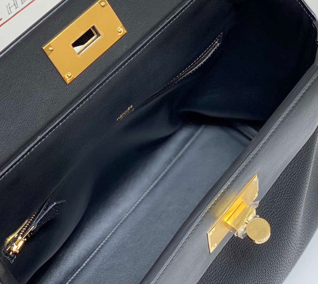 Hermes Kelly 2424 Leather 29cm H230268 Black Shoulder bag