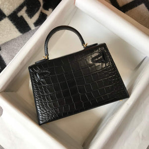Hermes Kelly Bag Designer Hermes 19CM Shoulder Mini Bag Black 20450 - Default Title - View 3