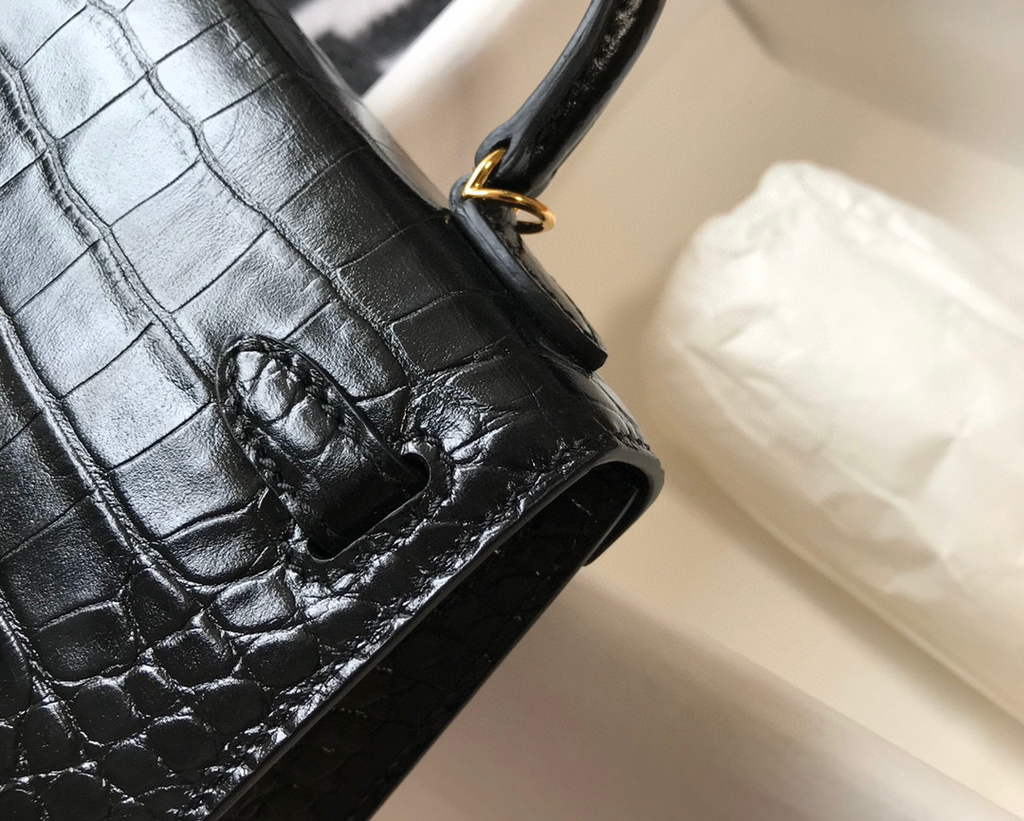 Hermes Kelly Bag Designer Hermes 19CM Shoulder Mini Bag Black 20450