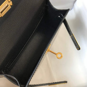 Hermes Kelly Bag Designer Hermes 19CM Shoulder Mini Bag Black 20450 - Default Title - View 8