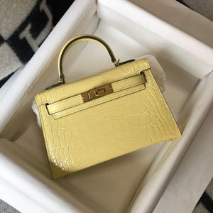 Hermes Kelly Bag Designer Hermes 19CM Shoulder Mini Bag Yellow 20451 - Default Title - View 2