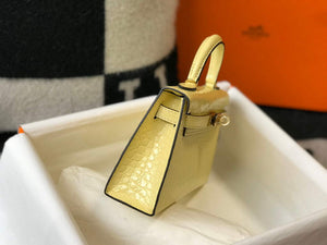 Hermes Kelly Bag Designer Hermes 19CM Shoulder Mini Bag Yellow 20451 - Default Title - View 5