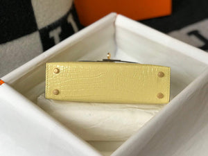 Hermes Kelly Bag Designer Hermes 19CM Shoulder Mini Bag Yellow 20451 - Default Title - View 6
