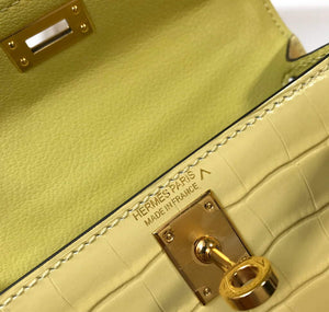 Hermes Kelly Bag Designer Hermes 19CM Shoulder Mini Bag Yellow 20451 - Default Title - View 8