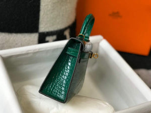 Hermes Kelly Bag Designer Hermes 19CM Shoulder Mini Bag Green 20452 - Default Title - View 6
