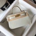 Hermes Kelly Bag Designer Hermes 19CM Shoulder Mini Bag Beige 20453 - Default Title - View 1