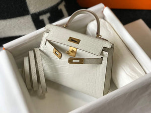 Hermes Kelly Bag Designer Hermes 19CM Shoulder Mini Bag Beige 20453 - Default Title - View 4