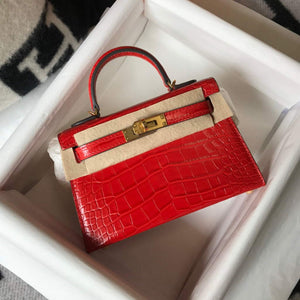 Hermes Kelly Bag Designer Hermes 19CM Shoulder Mini Bag Red 20454 - Default Title - View 1