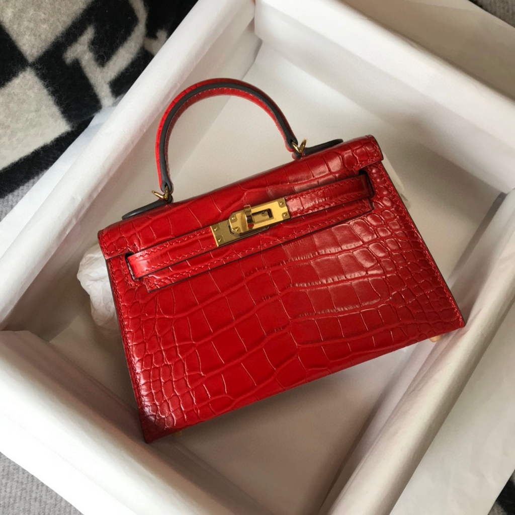 Hermes Kelly Bag Designer Hermes 19CM Shoulder Mini Bag Red 20454