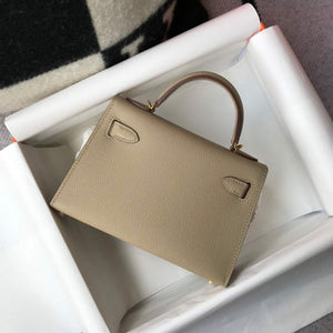 Hermes Kelly Bag Hermes 19CM Epsom Shoulder Mini Bag Apricot 20466 - Default Title - View 2