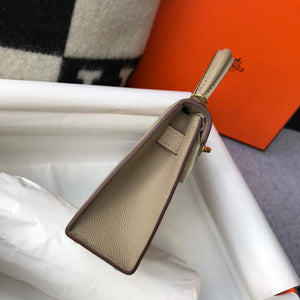Hermes Kelly Bag Hermes 19CM Epsom Shoulder Mini Bag Apricot 20466 - Default Title - View 3