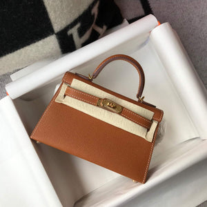 Hermes Kelly Bag Hermes 19CM Epsom Shoulder Mini Bag Tan 20467 - Default Title - View 1