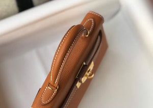 Hermes Kelly Bag Hermes 19CM Epsom Shoulder Mini Bag Tan 20467 - Default Title - View 7