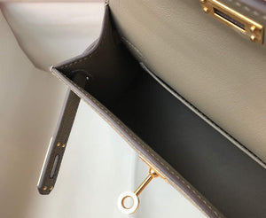 Hermes Kelly Bag Hermes 19CM Epsom Shoulder Mini Bag Gray 20468 - Default Title - View 9
