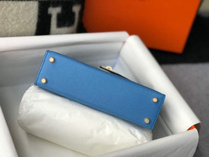 Hermes Kelly Bag Hermes 19CM Epsom Shoulder Mini Bag Middle blue 20469 - Default Title - View 4