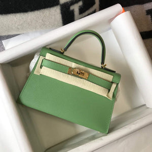 Hermes Kelly Bag Hermes 19CM Epsom Shoulder Mini Bag Light green 20470 - Default Title - View 1