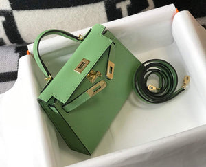 Hermes Kelly Bag Hermes 19CM Epsom Shoulder Mini Bag Light green 20470 - Default Title - View 4