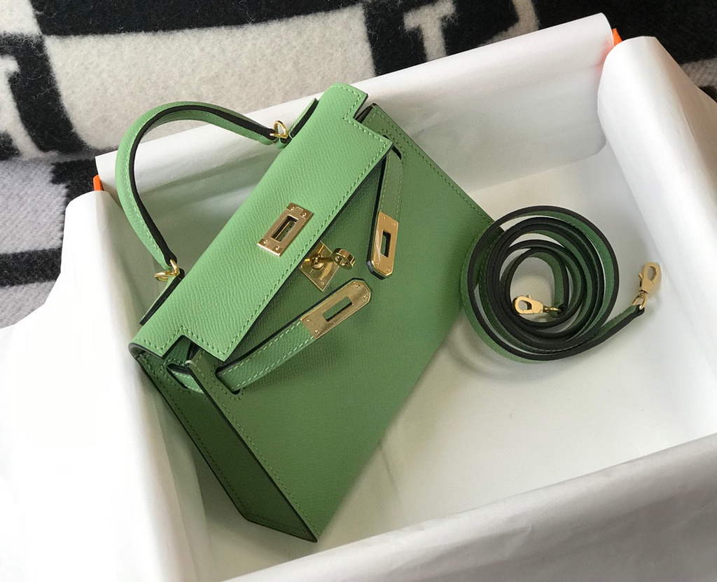 Hermes Kelly Bag Hermes 19CM Epsom Shoulder Mini Bag Light green 20470