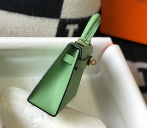 Hermes Kelly Bag Hermes 19CM Epsom Shoulder Mini Bag Light green 20470 - Default Title - View 5