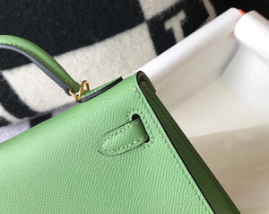 Hermes Kelly Bag Hermes 19CM Epsom Shoulder Mini Bag Light green 20470 - Default Title - View 8