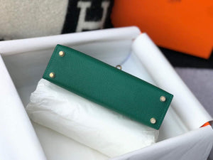Hermes Kelly Bag Hermes 19CM Epsom Shoulder Mini Bag Green 20471 - Default Title - View 4