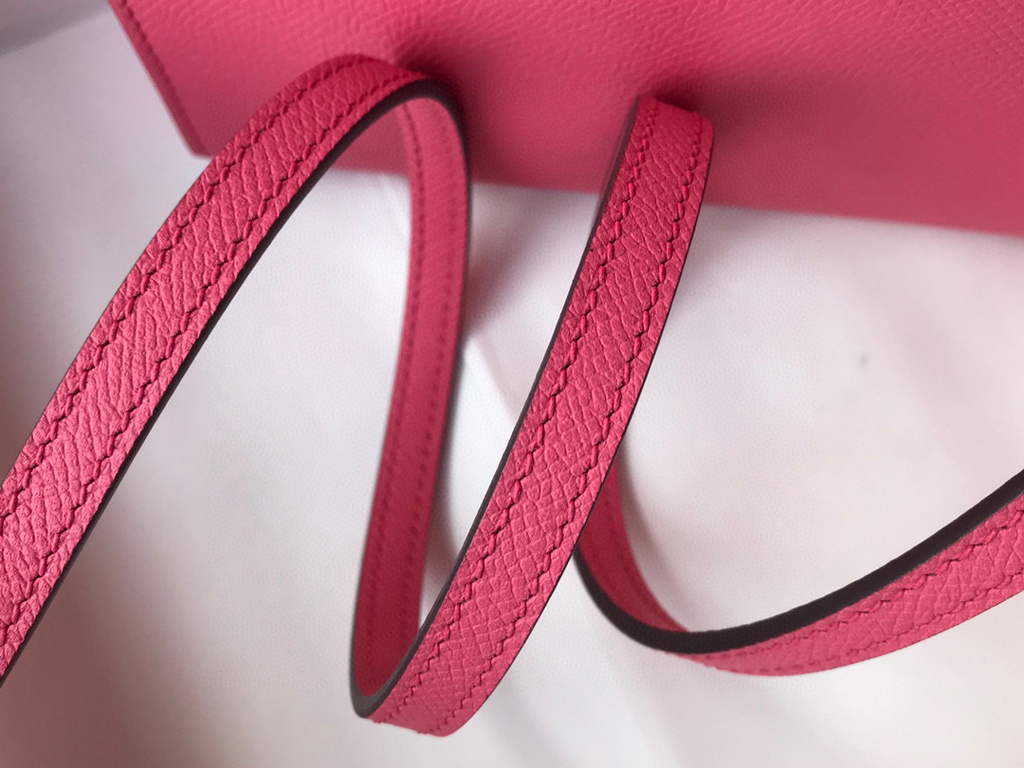 Hermes Kelly Bag Hermes 19CM Epsom Shoulder Mini Bag Dark pink 20472