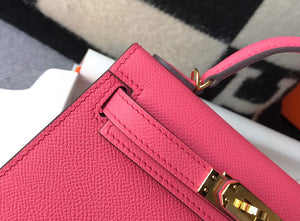 Hermes Kelly Bag Hermes 19CM Epsom Shoulder Mini Bag Dark pink 20472 - Default Title - View 7