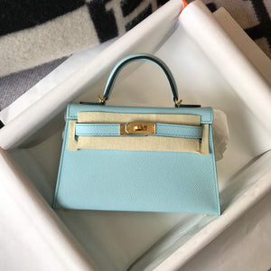 Hermes Kelly Bag Hermes 19CM Epsom Shoulder Mini Bag Light blue 20473 - Default Title - View 1