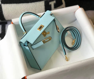 Hermes Kelly Bag Hermes 19CM Epsom Shoulder Mini Bag Light blue 20473 - Default Title - View 4