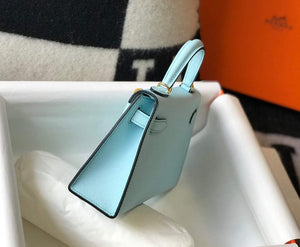 Hermes Kelly Bag Hermes 19CM Epsom Shoulder Mini Bag Light blue 20473 - Default Title - View 8