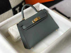 Hermes Kelly Bag Hermes 19CM Epsom Shoulder Mini Bag Dark gray 20474 - Default Title - View 3