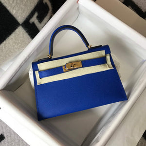 Hermes Kelly Bag Hermes 19CM Epsom Shoulder Mini Bag Dark Blue 20475 - Default Title - View 1