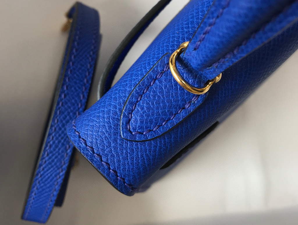 Hermes Kelly Bag Hermes 19CM Epsom Shoulder Mini Bag Dark Blue 20475