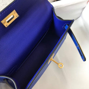 Hermes Kelly Bag Hermes 19CM Epsom Shoulder Mini Bag Dark Blue 20475 - Default Title - View 9