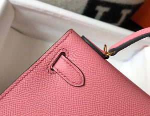 Hermes Kelly Bag Hermes 19CM Epsom Shoulder Mini Bag Pink 20477 - Default Title - View 7