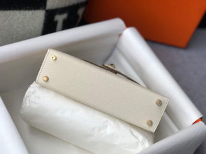 Hermes Kelly Bag Hermes 19CM Epsom Shoulder Mini Bag Beige Gold buckle 20458 - Default Title - View 4