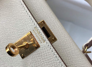 Hermes Kelly Bag Hermes 19CM Epsom Shoulder Mini Bag Beige Gold buckle 20458 - Default Title - View 6
