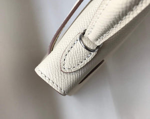 Hermes Kelly Bag Hermes 19CM Epsom Shoulder Mini Bag Beige Silver buckle 20457 - Default Title - View 6