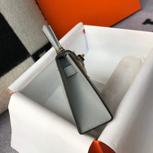 Hermes Kelly Bag Hermes 19CM Epsom Shoulder Mini Bag Light gray 20460 - Default Title - View 3