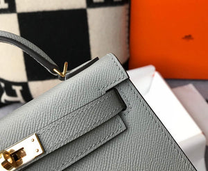 Hermes Kelly Bag Hermes 19CM Epsom Shoulder Mini Bag Light gray 20460 - Default Title - View 5