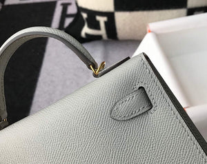 Hermes Kelly Bag Hermes 19CM Epsom Shoulder Mini Bag Light gray 20460 - Default Title - View 7