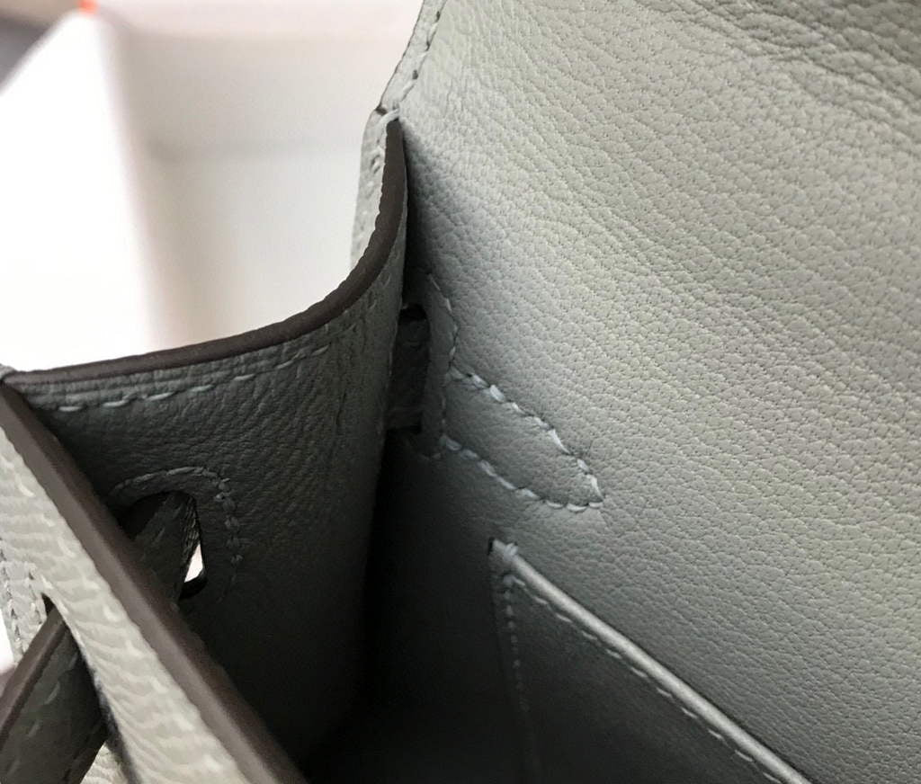 Hermes Kelly Bag Hermes 19CM Epsom Shoulder Mini Bag Light gray 20460