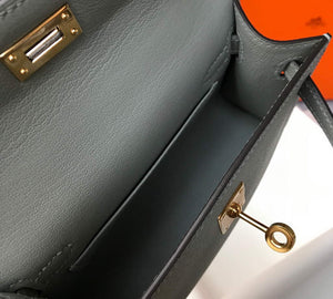 Hermes Kelly Bag Hermes 19CM Epsom Shoulder Mini Bag Light gray 20460 - Default Title - View 9