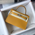 Hermes Kelly Bag Hermes 19CM Epsom Shoulder Mini Bag Yellow 20463 - Default Title - View 1